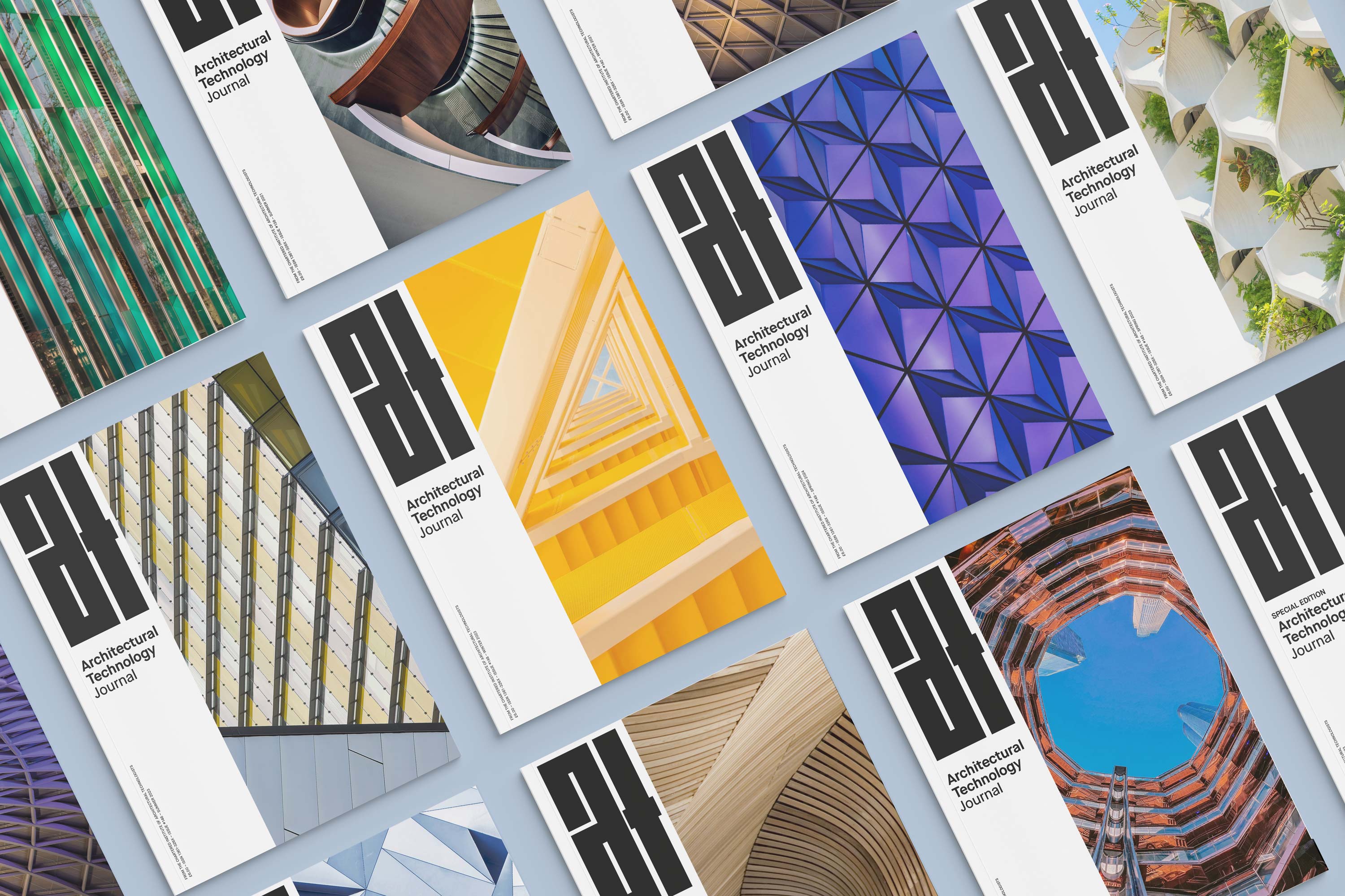 Magazine designs for the Architectural Technology Journal, created by Darkhorse Design.