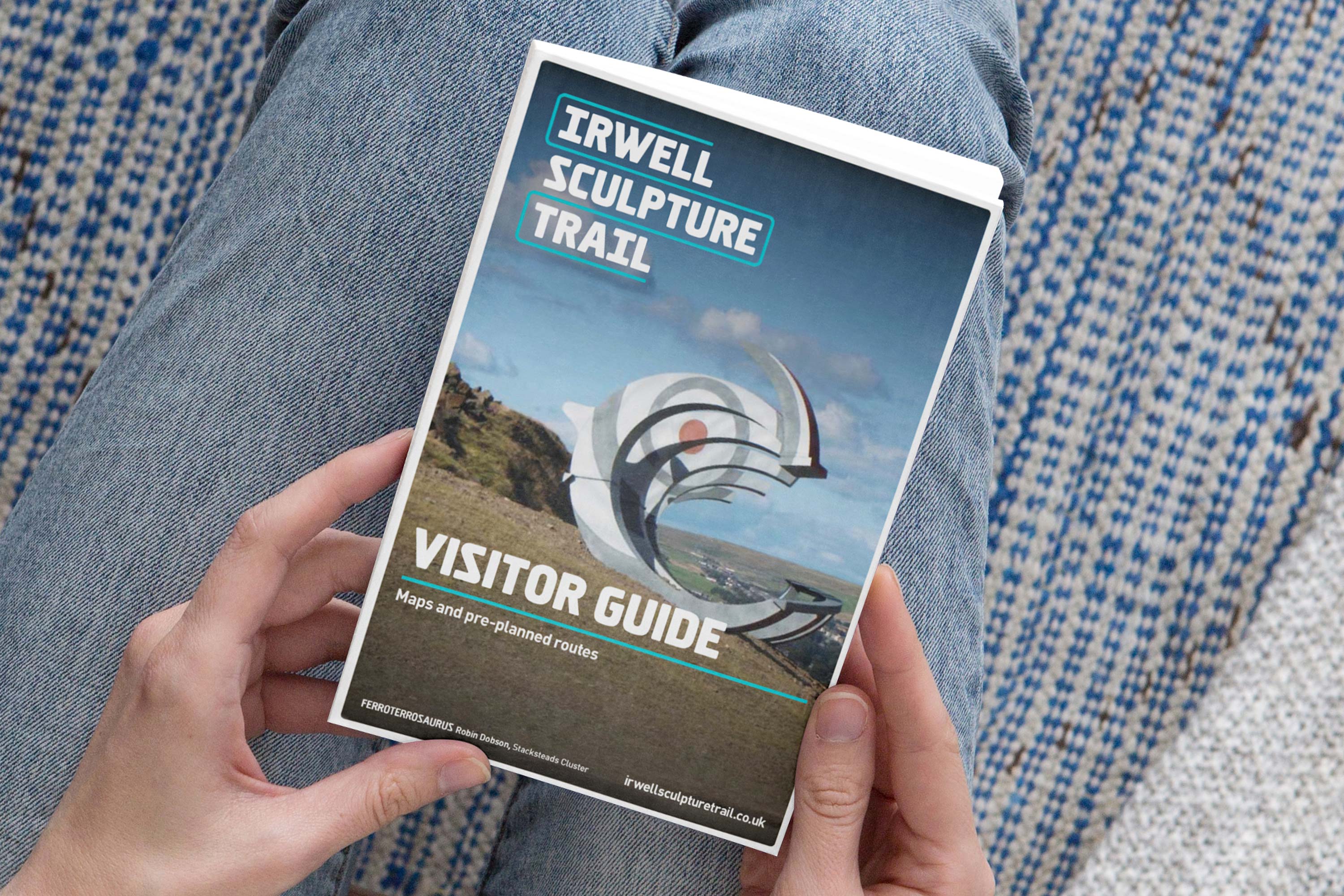 Visitor guide for the Irwell Sculpture Trail, the UK's largest local authority public art trail, created by Darkhorse Design.