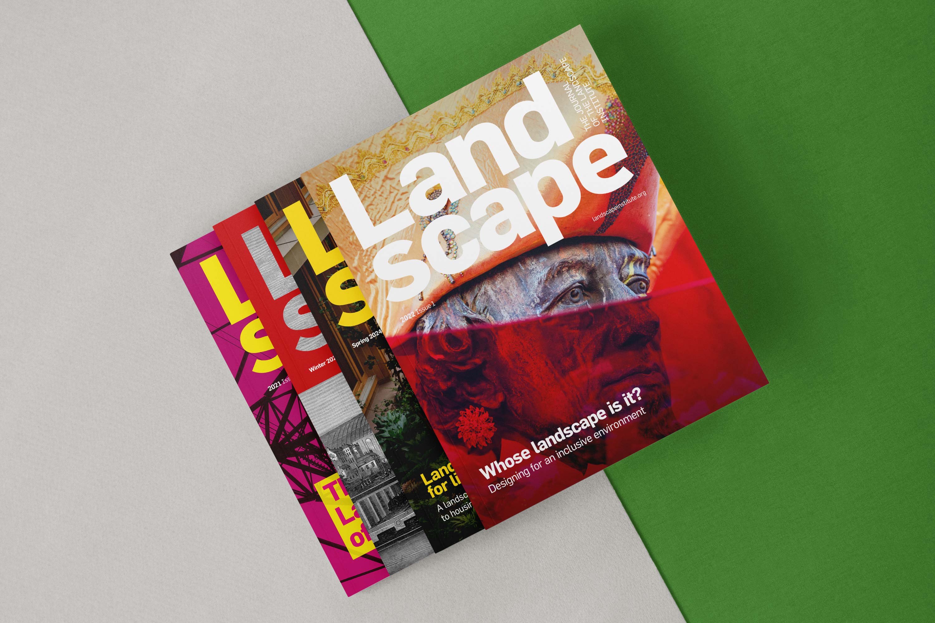Designs for the Landscape Institute's Landscape Journal, created by Darkhorse Design.