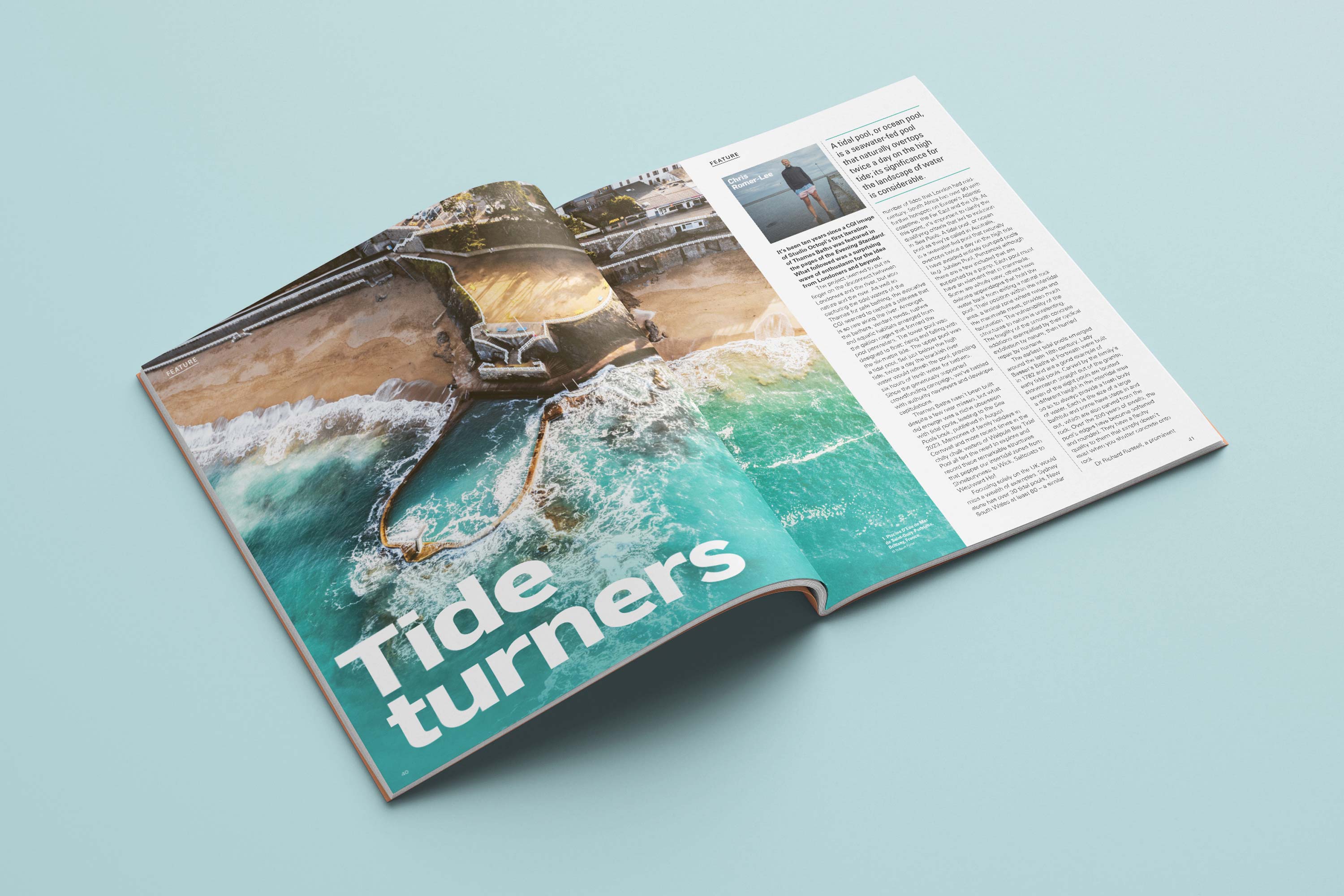 Internal spread from the Landscape Institute's 'Landscape Journal' featuring vibrant imagery and a clean layout, designed by Darkhorse Design.