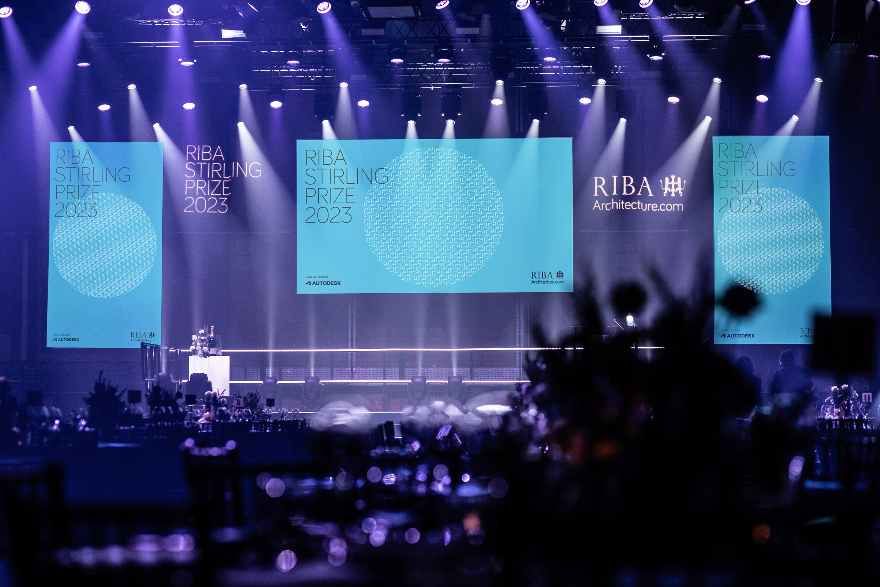Royal Institute of British Architects (RIBA) Stirling Prize campaign identity and awards event design by Darkhorse Design.